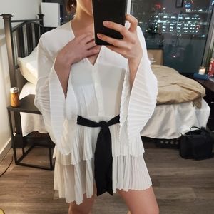 ZARA • white ruffled dress